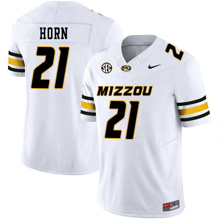 Men #21 Sam Horn Missouri Tigers College Football Jerseys Stitched-White